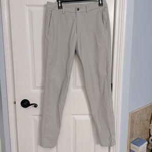 Lululemon 30x31 light gray slim pants. 3 small pen marks see pics